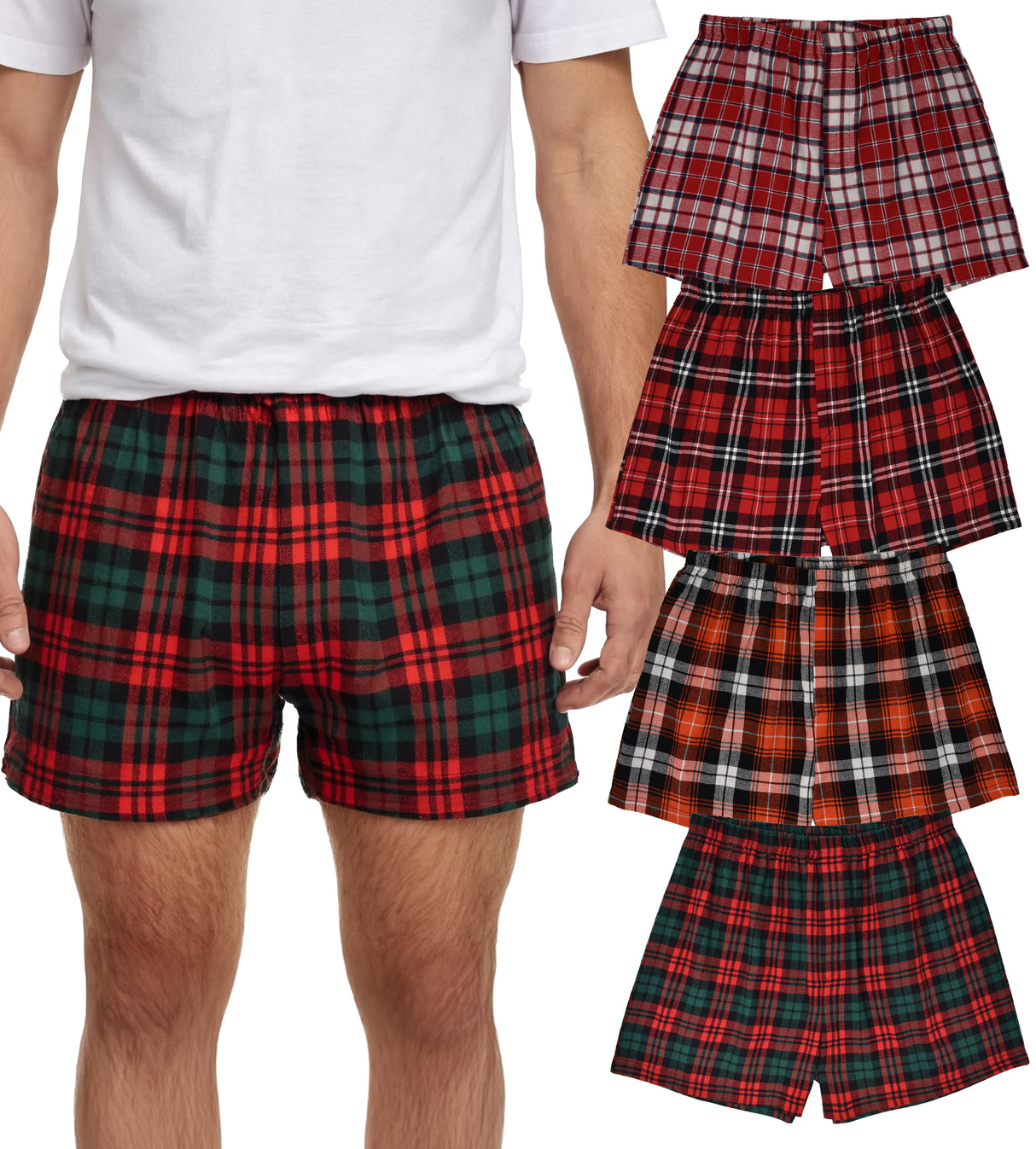 Men's Cotton Flannel Super-Soft Woven Boxer Shorts