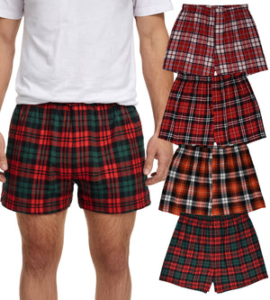 Men's Cotton Flannel Super-Soft Woven Boxer Shorts
