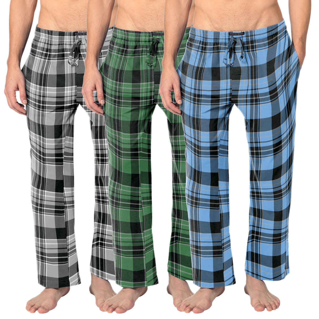 Men's Cotton Super Soft Flannel Plaid Pajama Pants