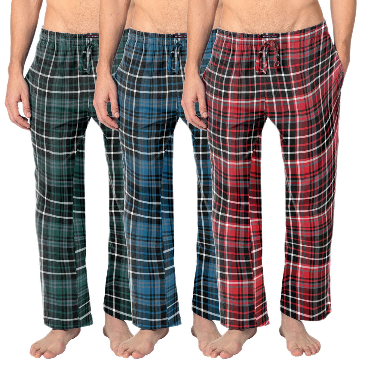 Men's Cotton Super Soft Flannel Plaid Pajama Pants