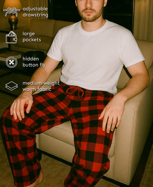 Men's Cotton Super Soft Flannel Plaid Pajama Pants