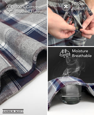 Men's Cotton Super Soft Flannel Plaid Pajama Pants
