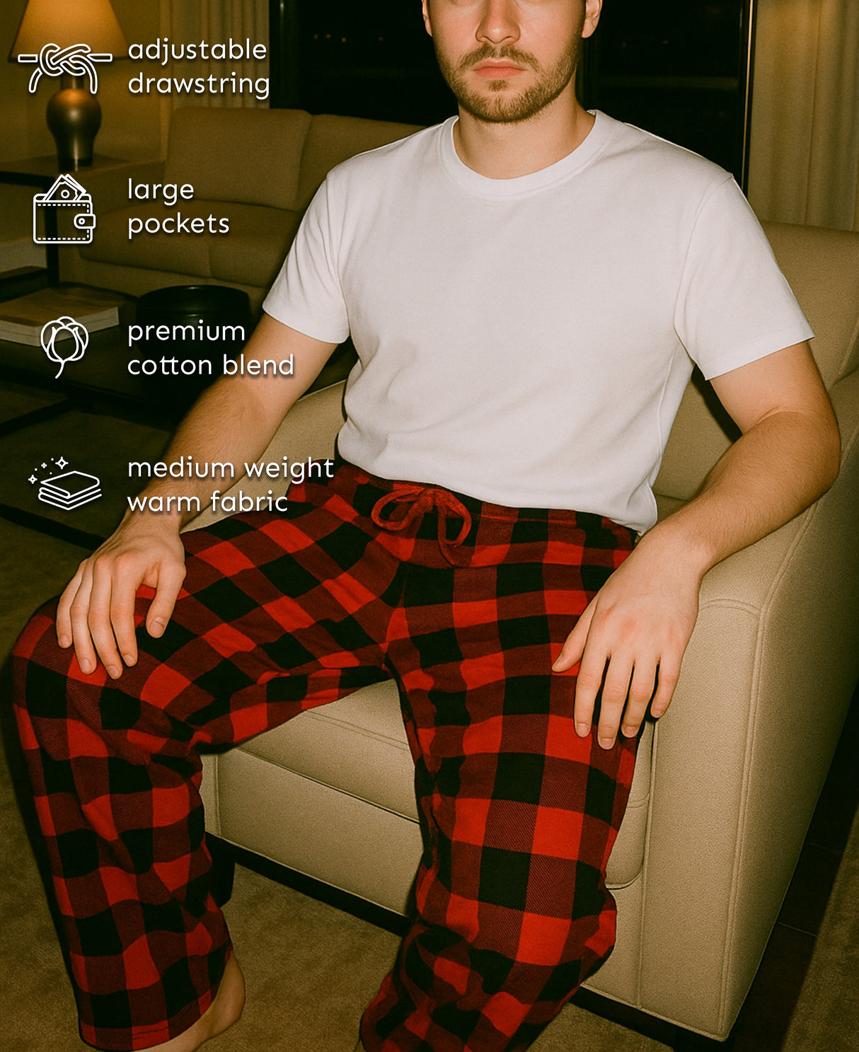 Mens All Season Premium Woven Broadcloth Lounge Pants