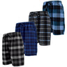 Men's Cotton Flannel Knee Length Boxer Sleep Shortswith Drawstring & Pockets