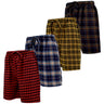 Men's Cotton Flannel Knee Length Boxer Sleep Shortswith Drawstring & Pockets