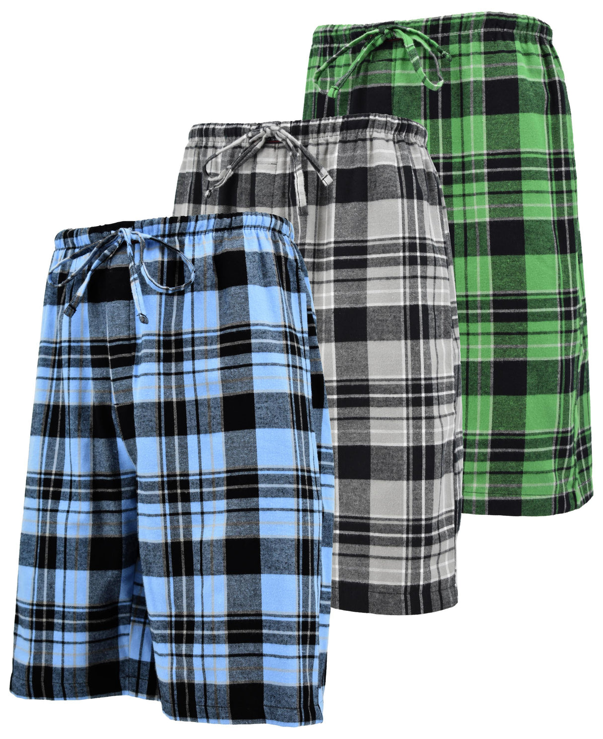 Men's Cotton Flannel Soft Woven Pajama/Lounge Sleep PJ Shorts (MultiPacks)