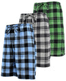 Men's Cotton Flannel Soft Woven Pajama/Lounge Sleep PJ Shorts (MultiPacks)