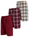 Men's Cotton Flannel Soft Woven Pajama/Lounge Sleep PJ Shorts (MultiPacks)
