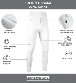 Men's Premium Cotton Base Layer Long Thermal Underwear Pants