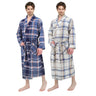 Mens' Full Length House Robe Cotton Flannel Brush Plaid