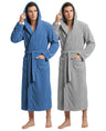 Men's Hooded Plush Fleece Bathrobe