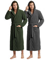 Men's Hooded Plush Fleece Bathrobe