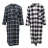 Men's Lightweight Cotton Flannel Sleep Shirt, Long Henley Nightshirt Pajamas