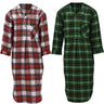 Men's Lightweight Cotton Flannel Sleep Shirt, Long Henley Nightshirt Pajamas