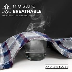 Men's Lightweight Cotton Flannel Sleep Shirt, Long Henley Nightshirt Pajamas