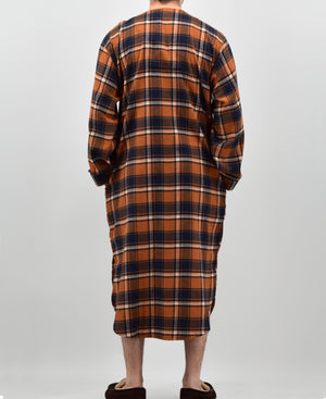 Men's Lightweight Cotton Flannel Sleep Shirt, Long Henley Nightshirt Pajamas