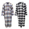 Men's Lightweight Cotton Flannel Sleep Shirt, Long Henley Nightshirt Pajamas