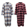 Men's Lightweight Cotton Flannel Sleep Shirt, Long Henley Nightshirt Pajamas