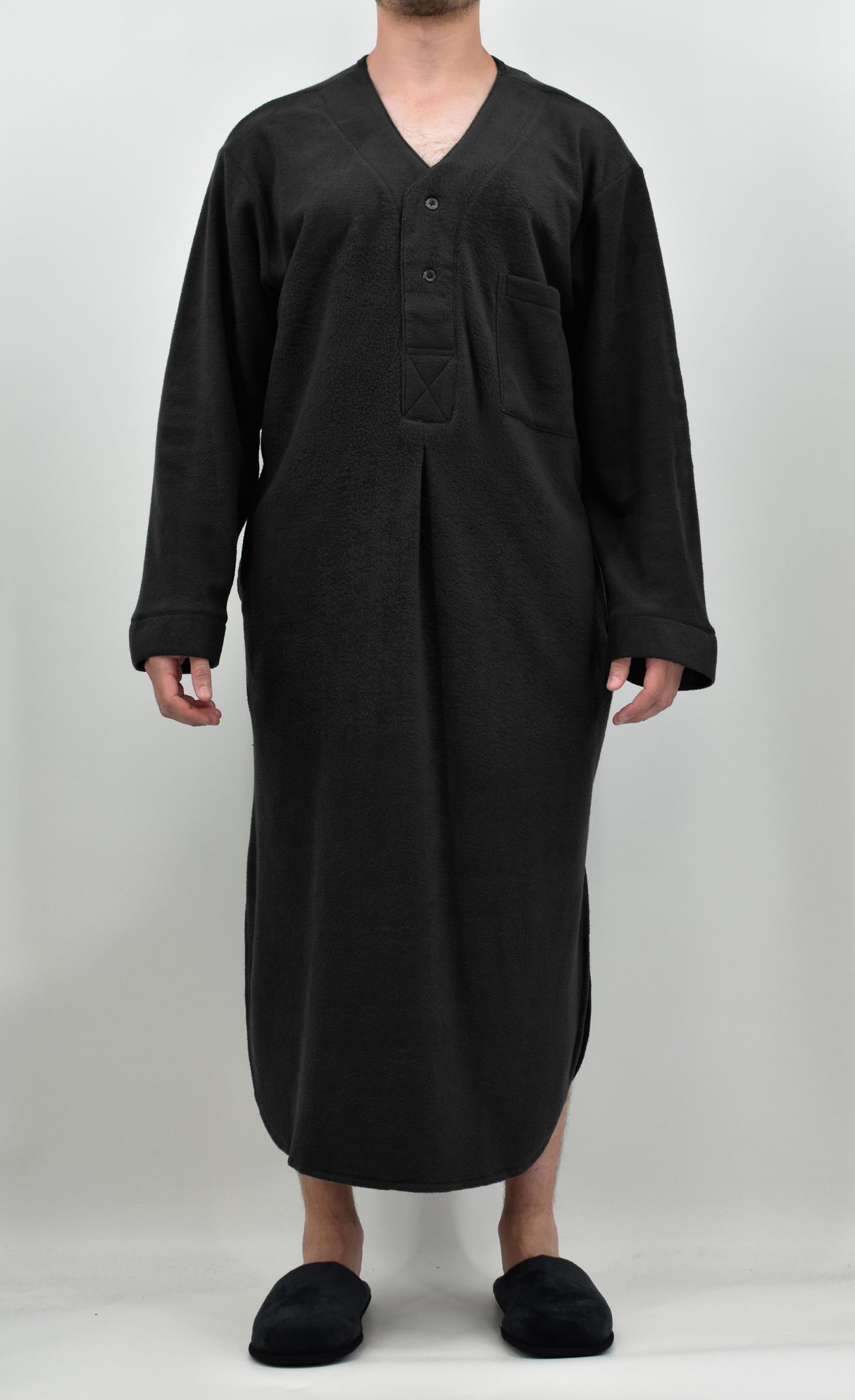 Men's Plush Polar Fleece Long Nightshirt