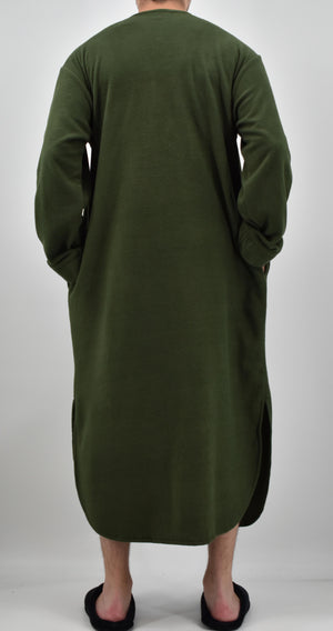 Men's Plush Polar Fleece Long Nightshirt