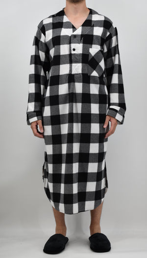 Men's Plush Polar Fleece Long Nightshirt