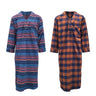 Men's Lightweight Cotton Flannel Sleep Shirt, Long Henley Nightshirt Pajamas