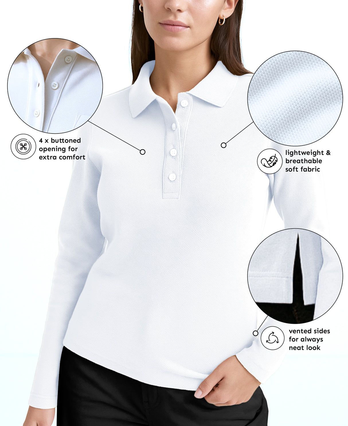 Women's Golf Polo Long Sleeve Polo Shirt