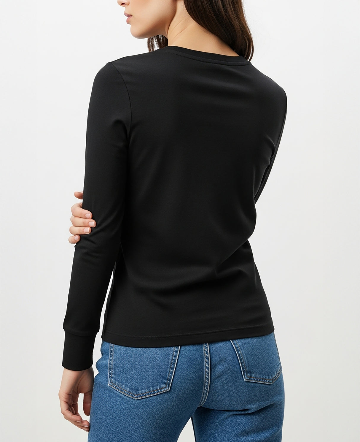 Womens' Long Sleeve 100% Cotton T Shirt All Season Crew Neck Base Layer Tops