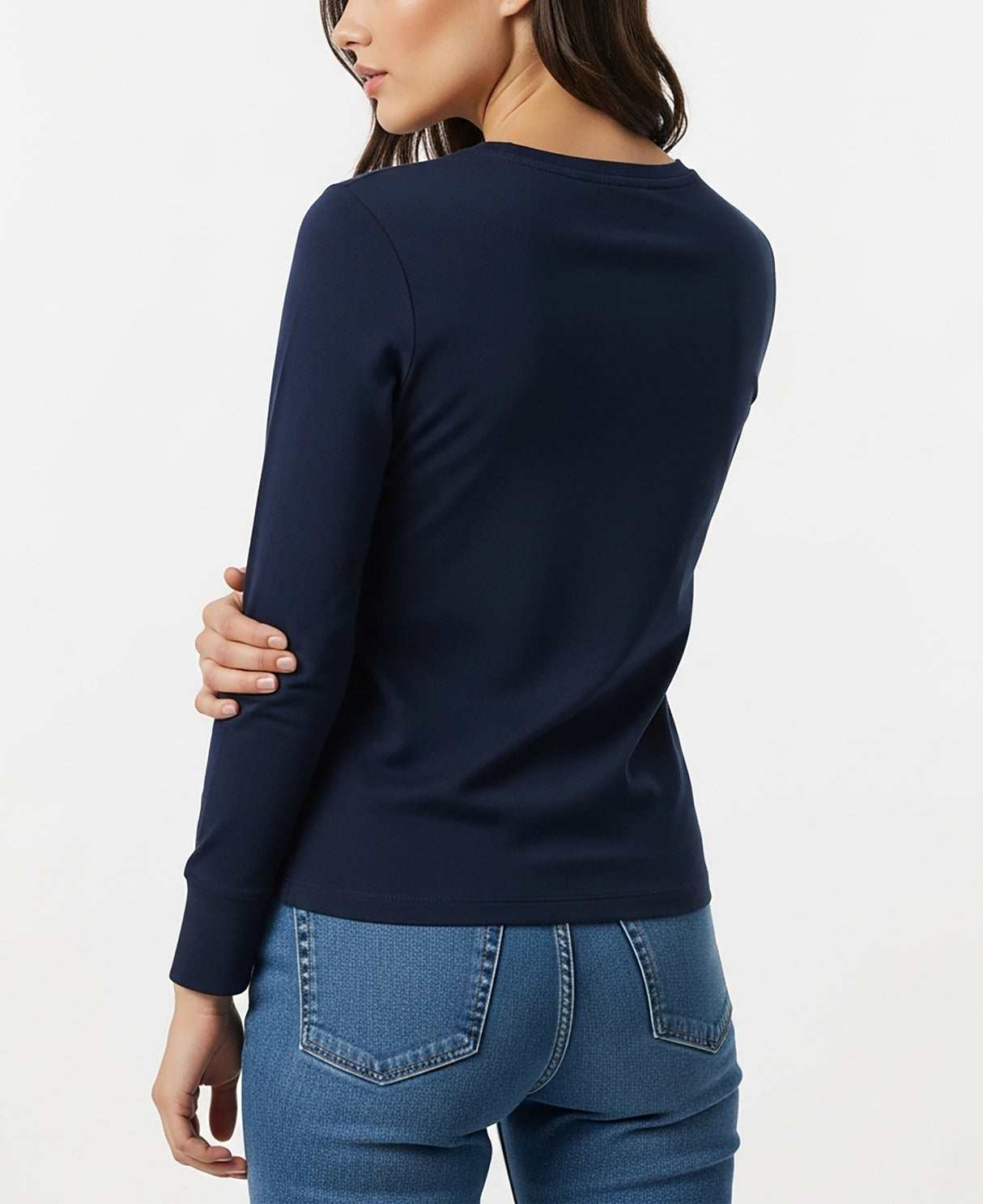 Womens' Long Sleeve 100% Cotton T Shirt All Season Crew Neck Base Layer Tops