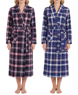 Women's Long Premium  Cotton Flannel Sleep Robe