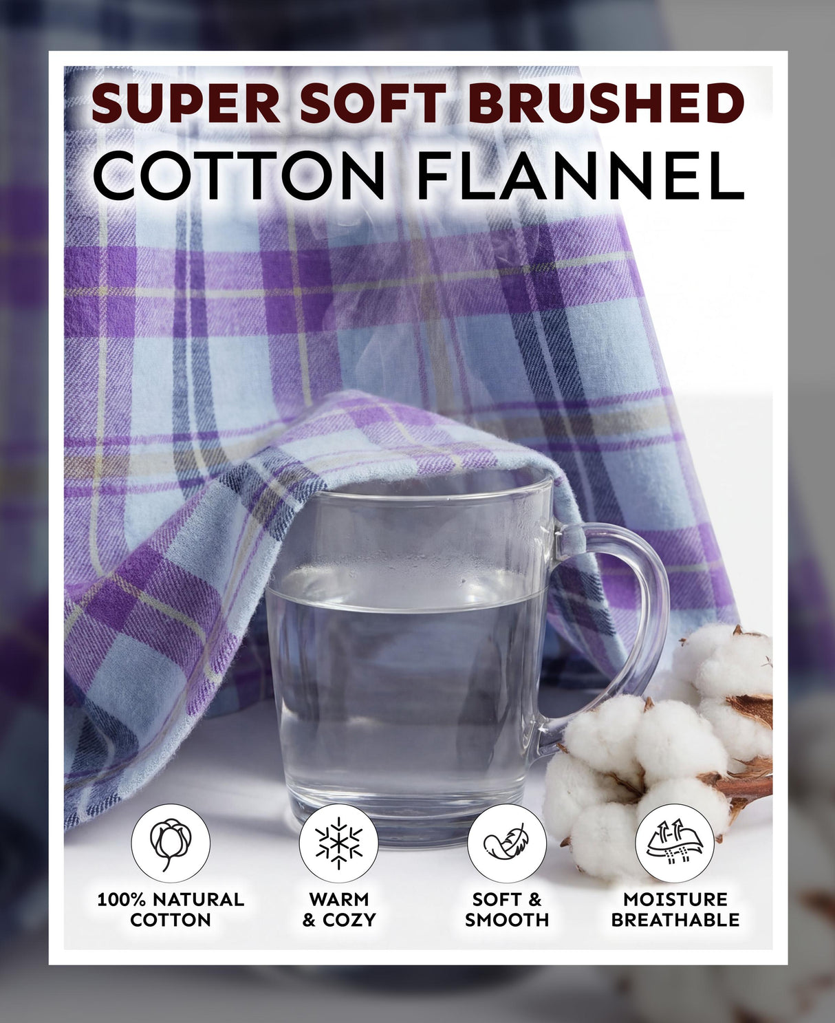 Women's Long Premium  Cotton Flannel Sleep Robe