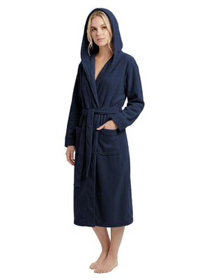 Women's Hooded Plush Fleece Bathrobe
