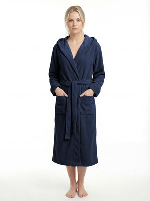 Women's Hooded Plush Fleece Bathrobe
