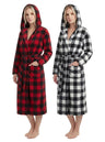 Women's Hooded Plush Fleece Bathrobe