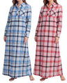 Women's Cotton Flannel Long Nightshirt