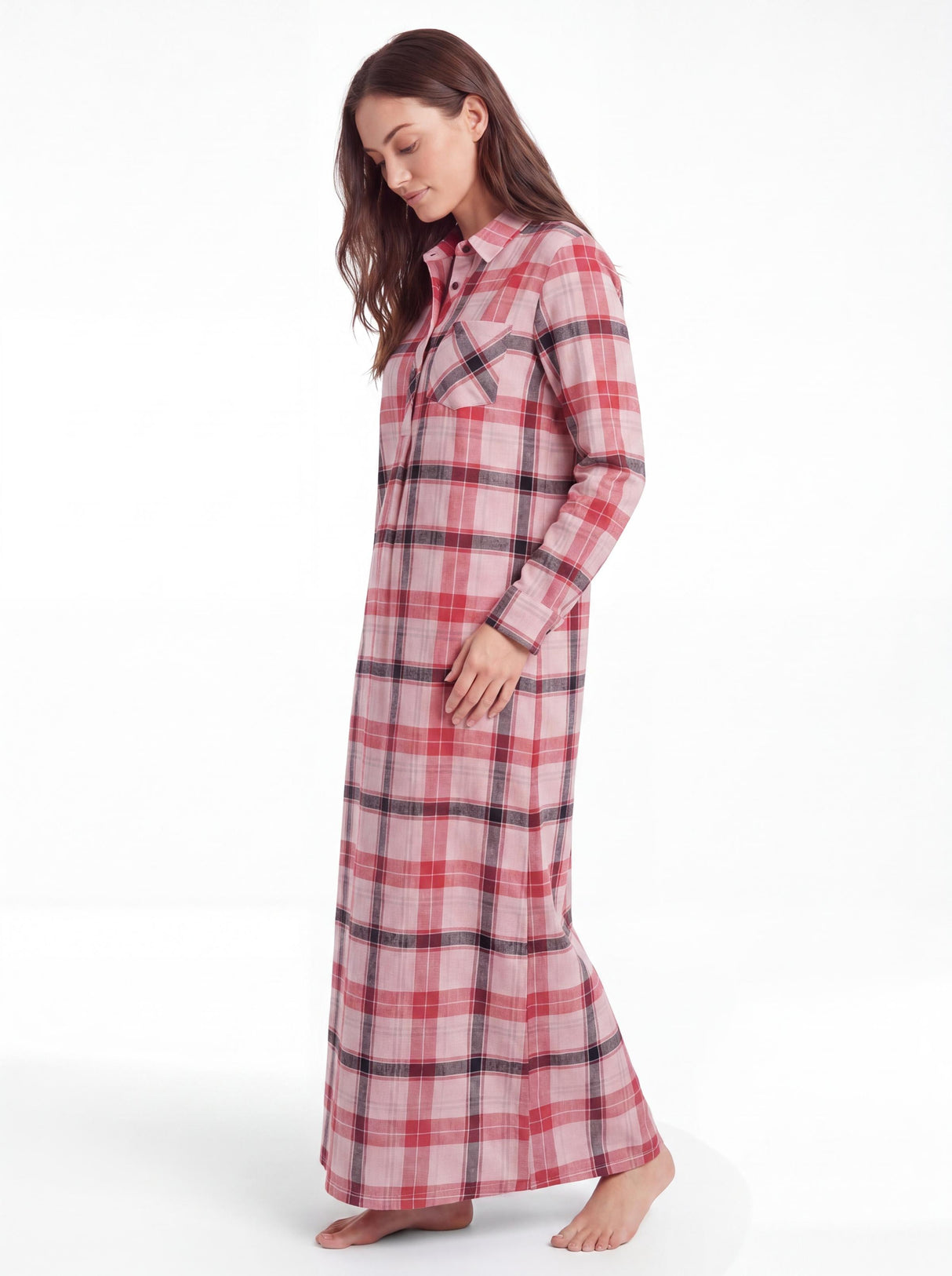 Women's Cotton Flannel Long Nightshirt