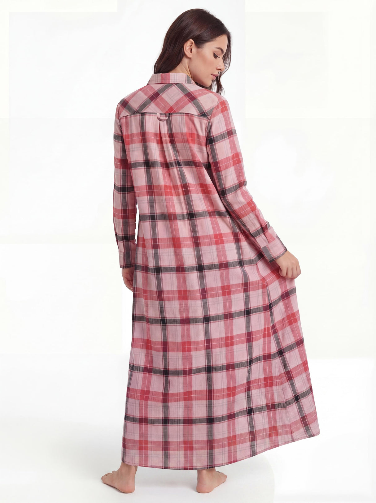 Women's Cotton Flannel Long Nightshirt