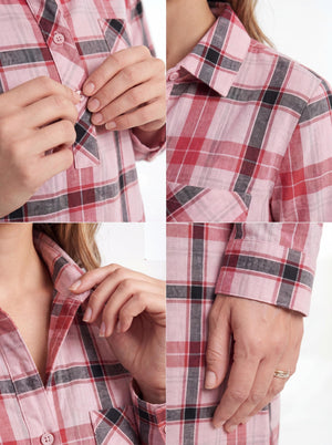 Women's Cotton Flannel Long Nightshirt