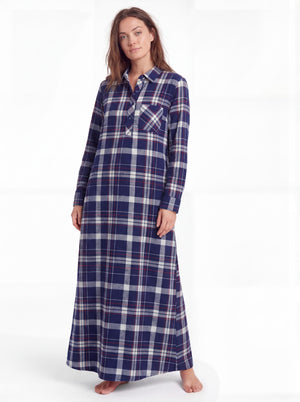 Women's Cotton Flannel Long Nightshirt