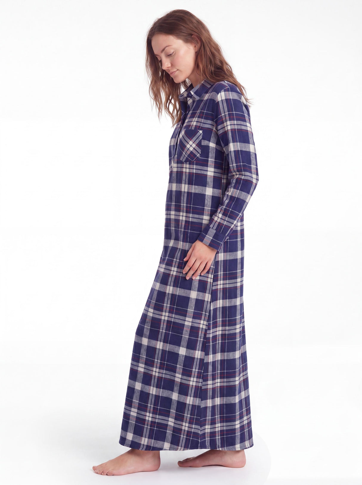 Women's Cotton Flannel Long Nightshirt