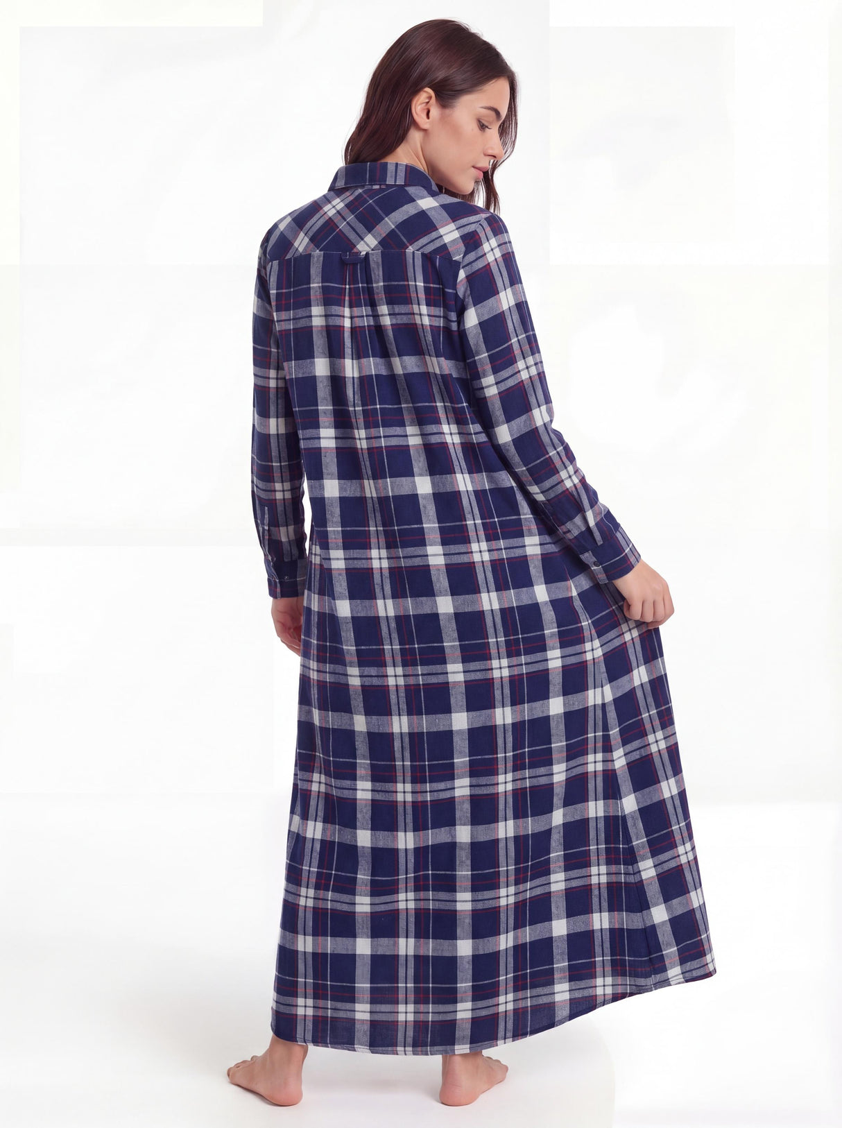 Women's Cotton Flannel Long Nightshirt