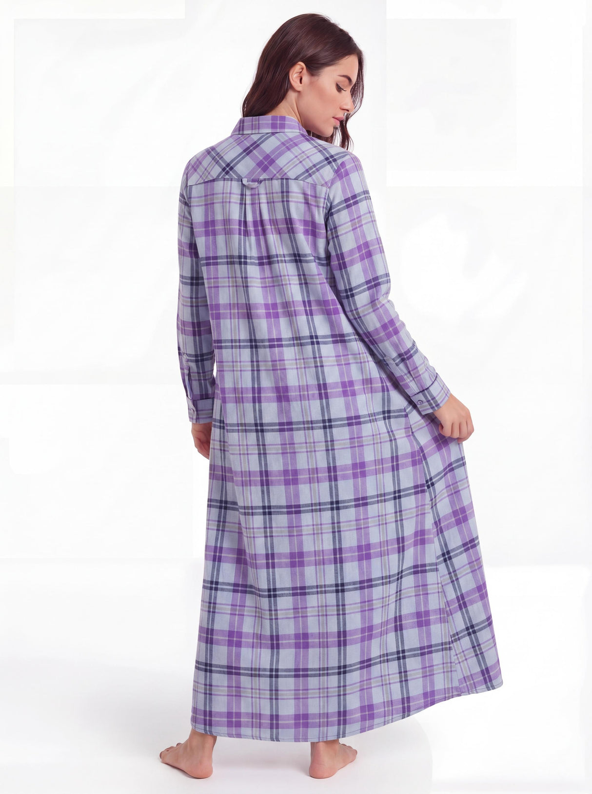 Women's Cotton Flannel Long Nightshirt