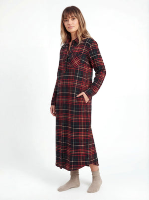 Women's Cotton Flannel Long Nightshirt