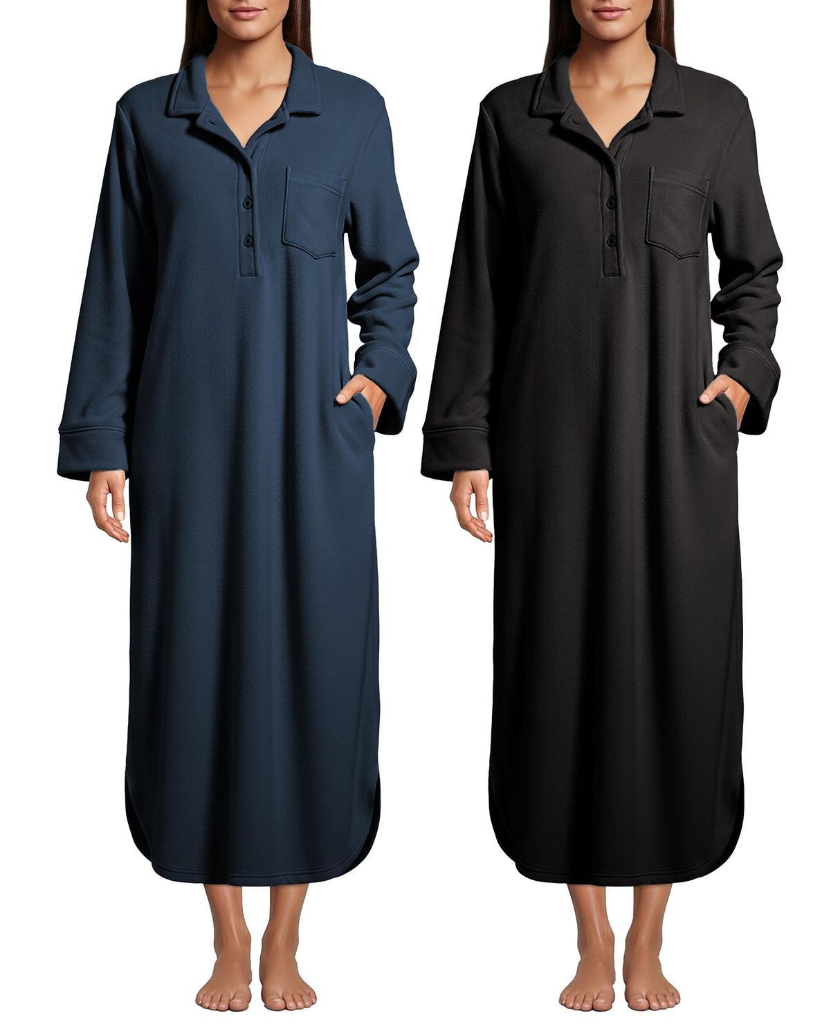 Women's Plush Polar Fleece Long Nightshirt