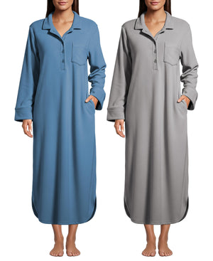 Women's Plush Polar Fleece Long Nightshirt