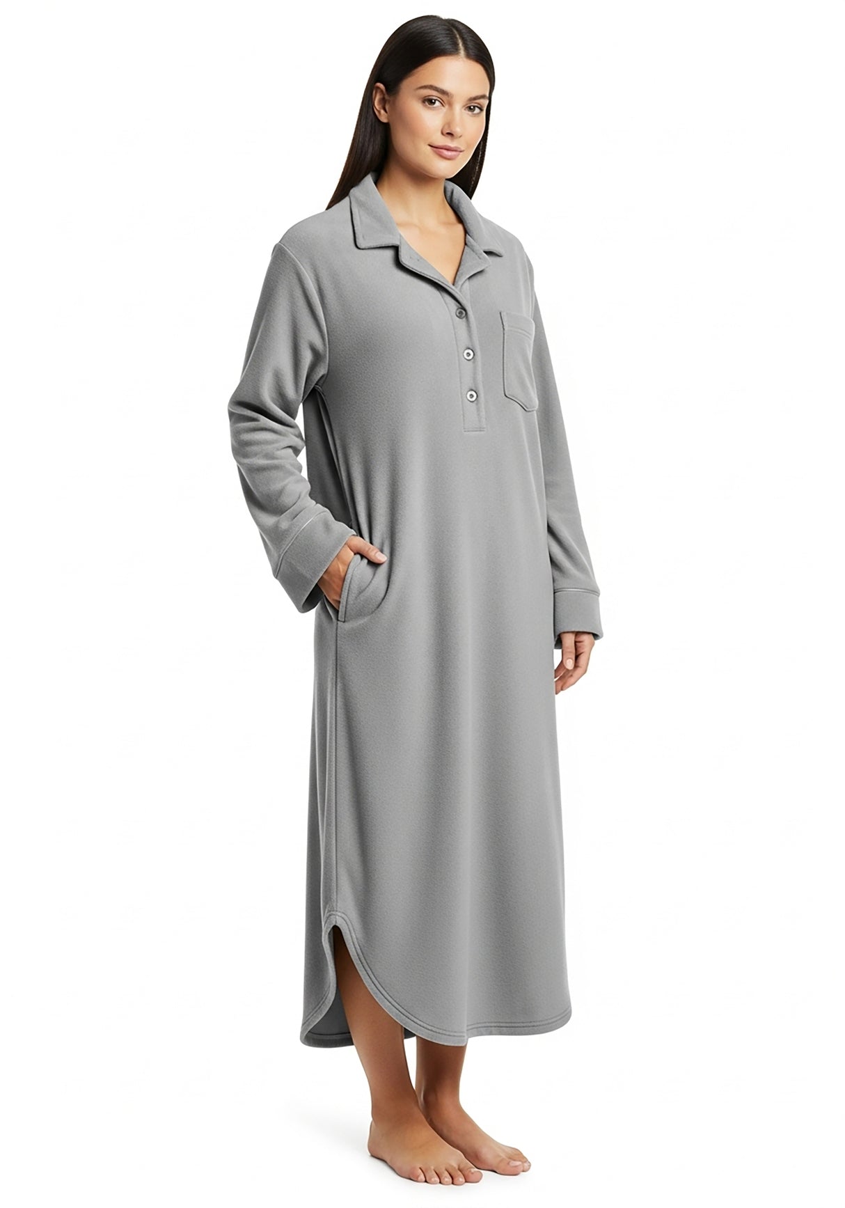 Women's Plush Polar Fleece Long Nightshirt
