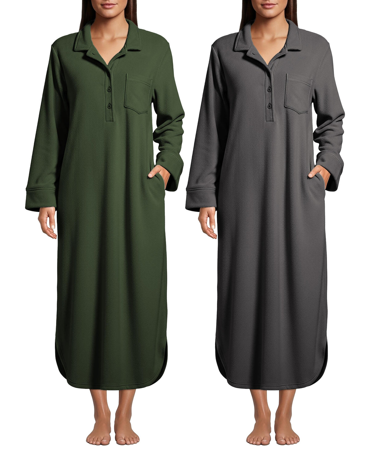 Women's Plush Polar Fleece Long Nightshirt