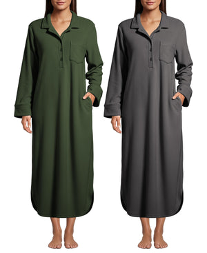 Women's Plush Polar Fleece Long Nightshirt