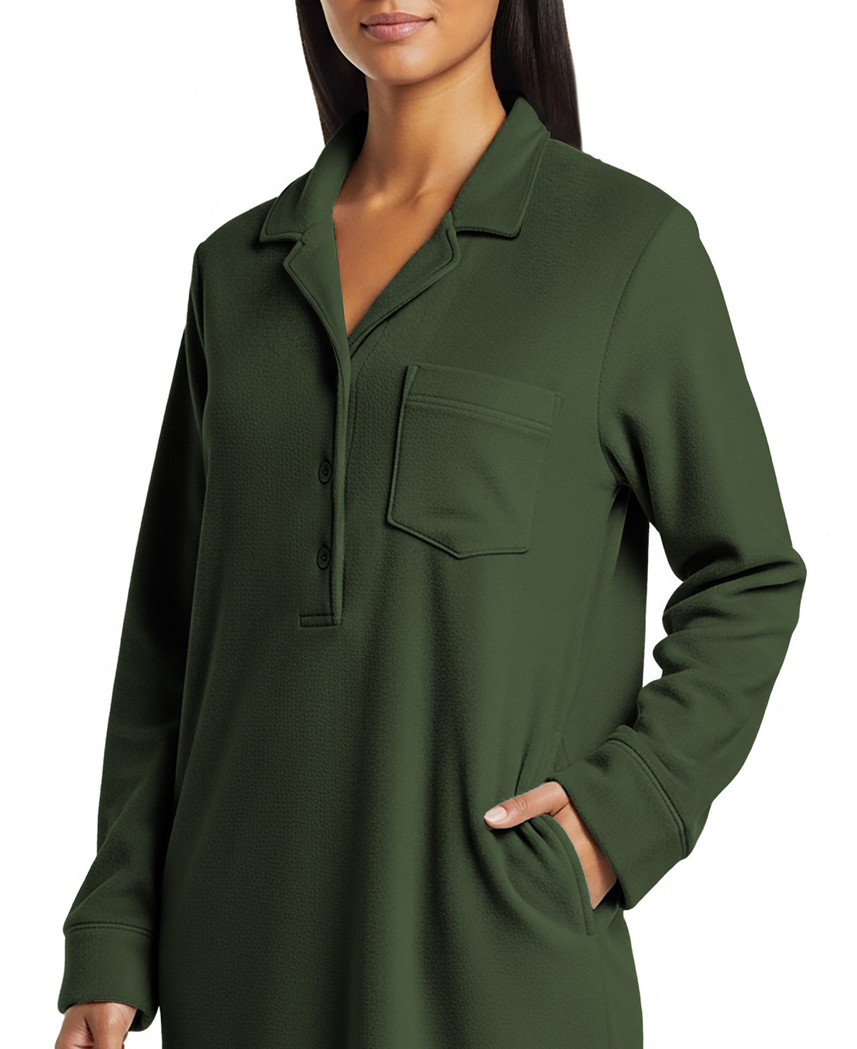 Women's Plush Polar Fleece Long Nightshirt