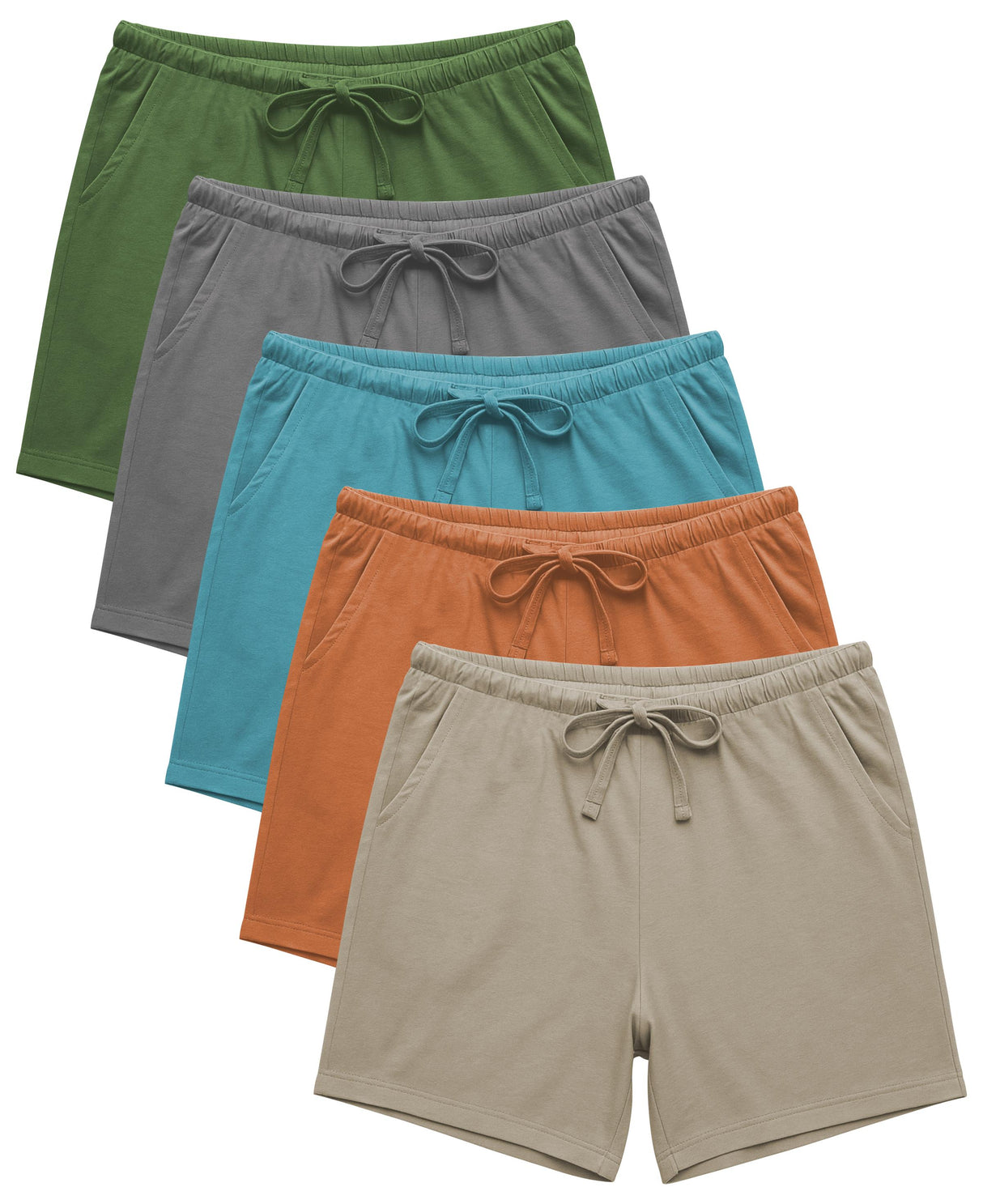 Women's Soft Cotton Stretch Knit Drawstring Casual Shorts
